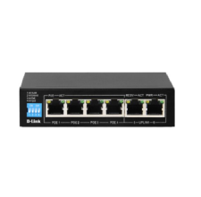 250M 6-Port 10/100 Switch with 4 PoE Ports (60W) and 2 Uplink Ports