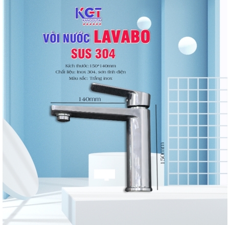 Vòi Lavabo Sus 304 Inox Cao