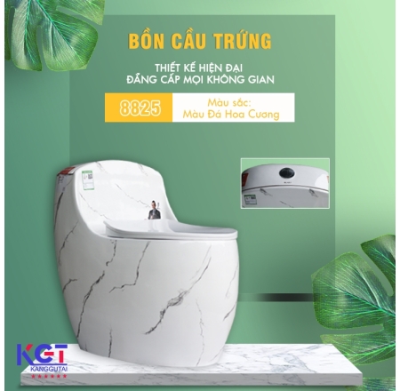 Bồn Cầu Trứng Men Sứ NANO 8825 ( Màu Đá Hoa Cương )